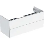 Mueble bajo Geberit serie ONE para lavabo, con dos cajones: Ancho de lavabo=120cm, Blanco, Cubierto brillante intenso